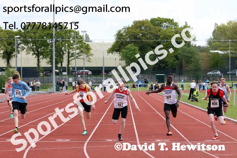 Boys under-15s 200 metres, 2019 North Eastern Track and Field Champs., Middlesbrough. Photo:  David T. Hewitson/Sports for All Pics